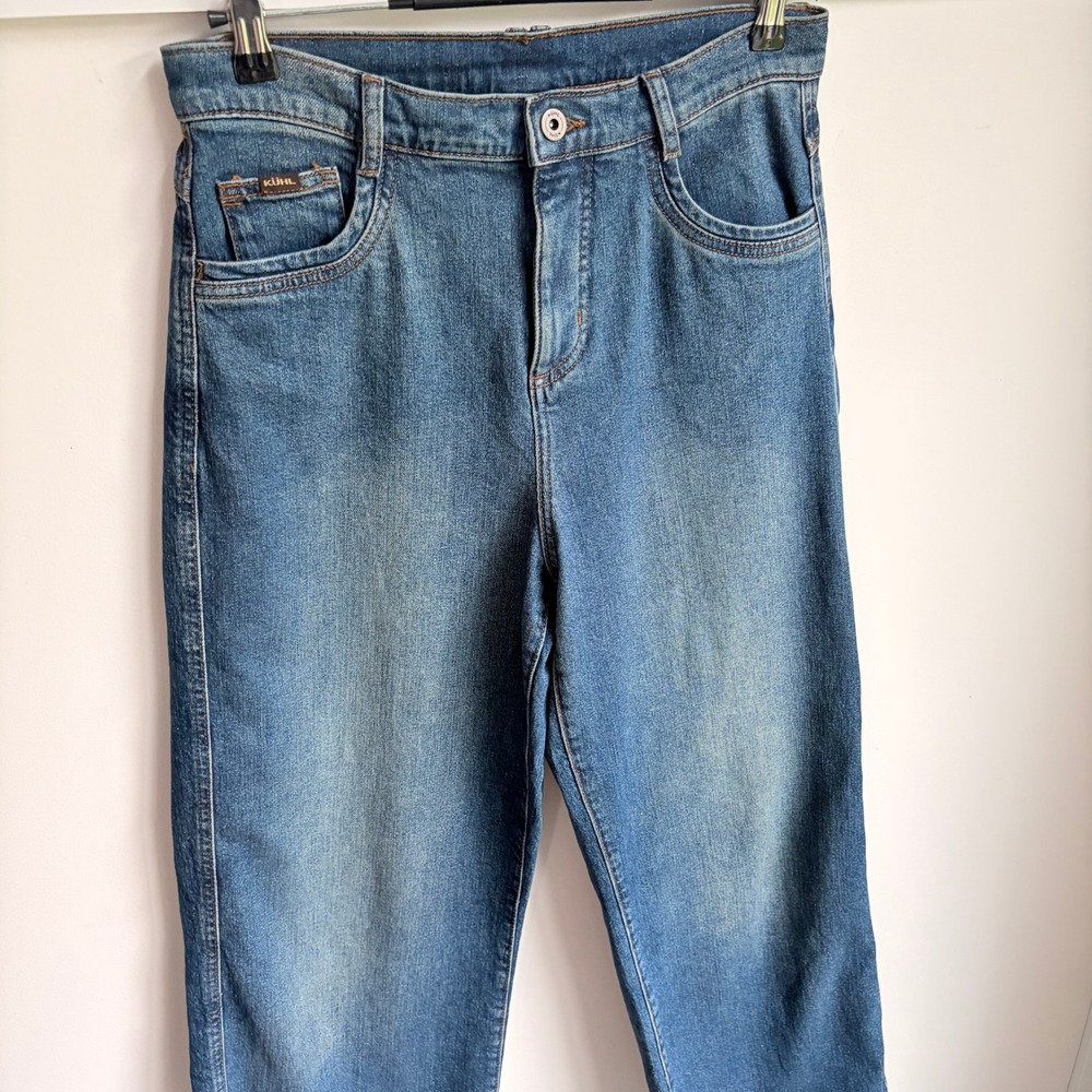 Kühl Kontour Wide Leg Denim Jeans 10 Short Gorpcore Blue Recycled Cotton Stretch - Picture 5 of 10